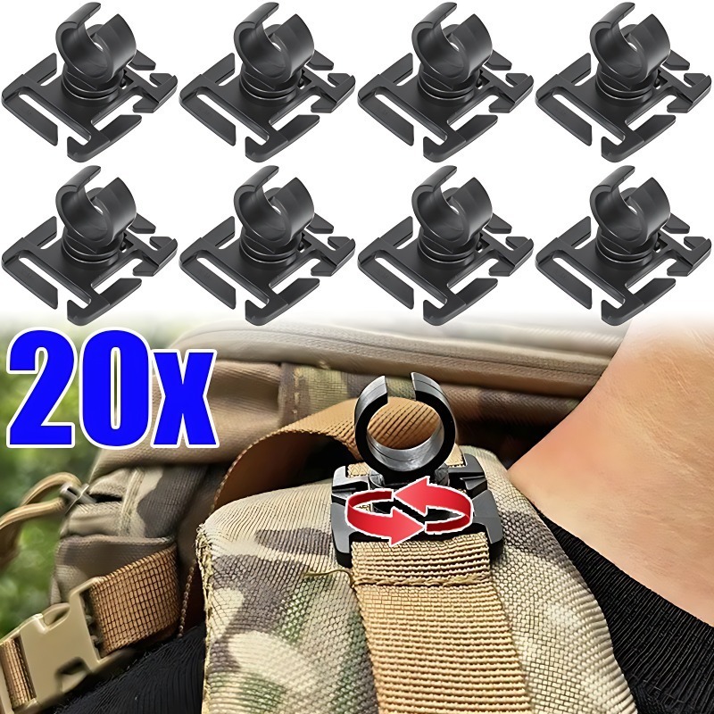 Plastic Pipe Clip - Swivel U Ring Flashlight Work Backpack