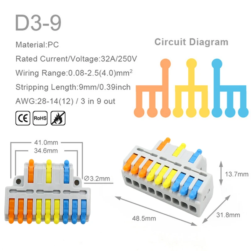 Mini Quick Wire Conductor Conn - Push Fit Connector บทวิจารณ์และราคา