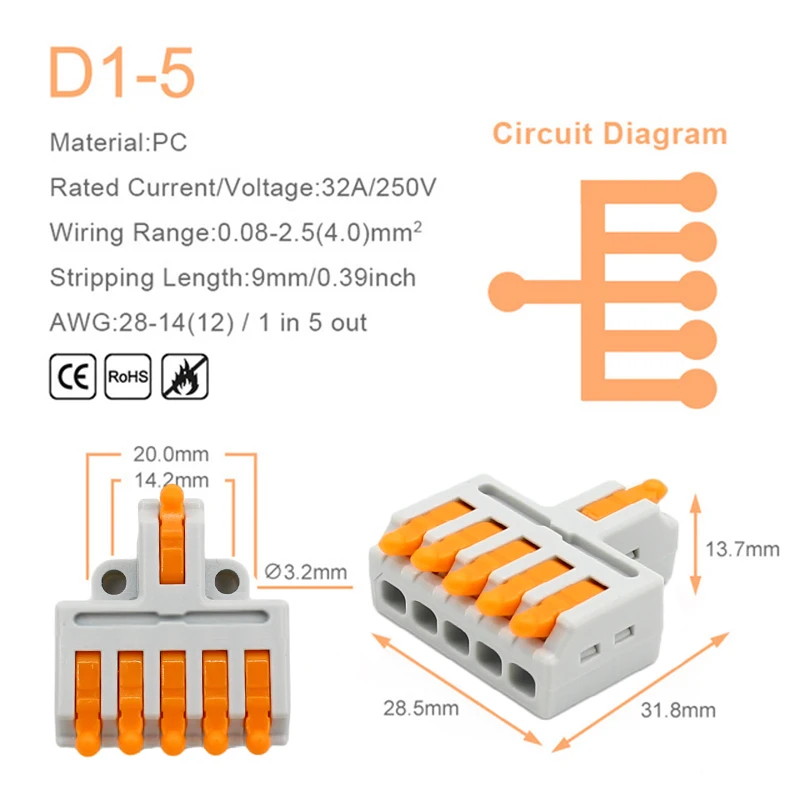 Mini Quick Wire Conductor Conn - Push Fit Connector บทวิจารณ์และราคา