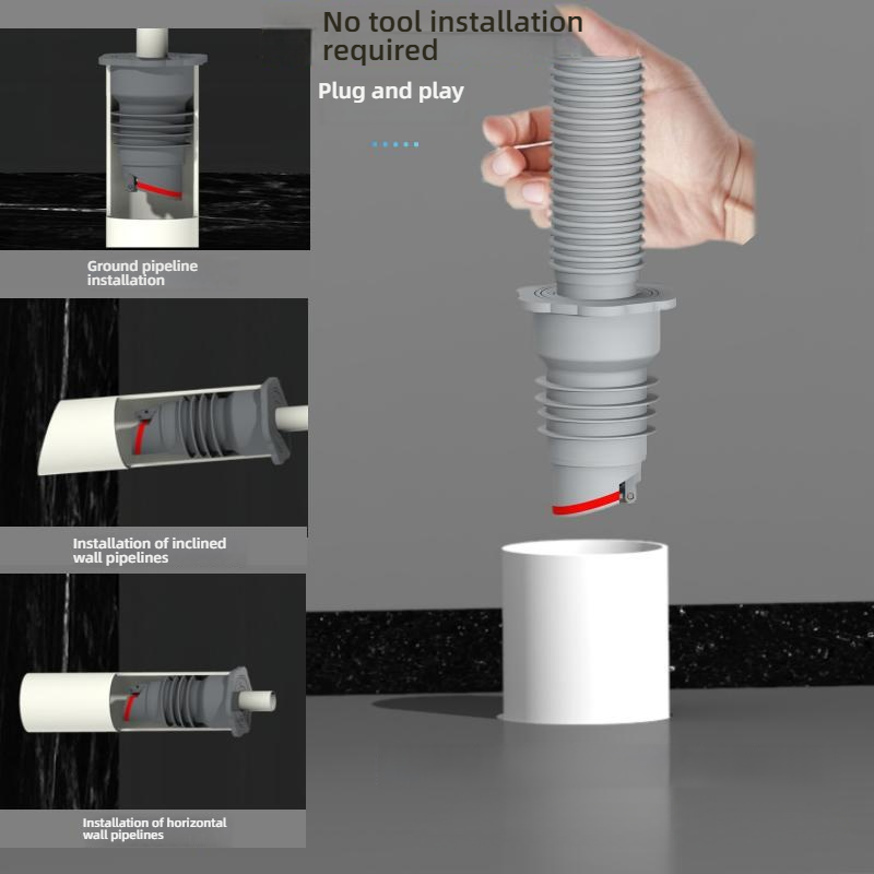 Silicone Bathroom Sewer Seal R - Drain Pipe Clip บทวิจารณ์และราคา