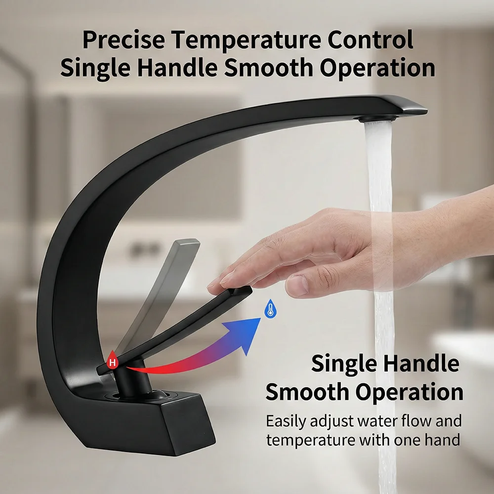 Matte Black Bathroom Faucet, A - Silicone Tap Washer บทวิจารณ์และราคา