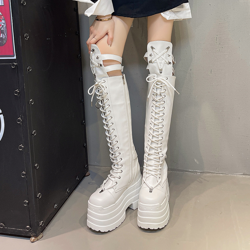 Punk Women Boots Ladies Cospla - Pipe Bending Spring บทวิจารณ์และราคา