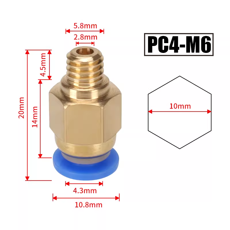 10pcs/lot PC4-M10 Pneumatic Co - Ptfe Tape Thread บทวิจารณ์และราคา