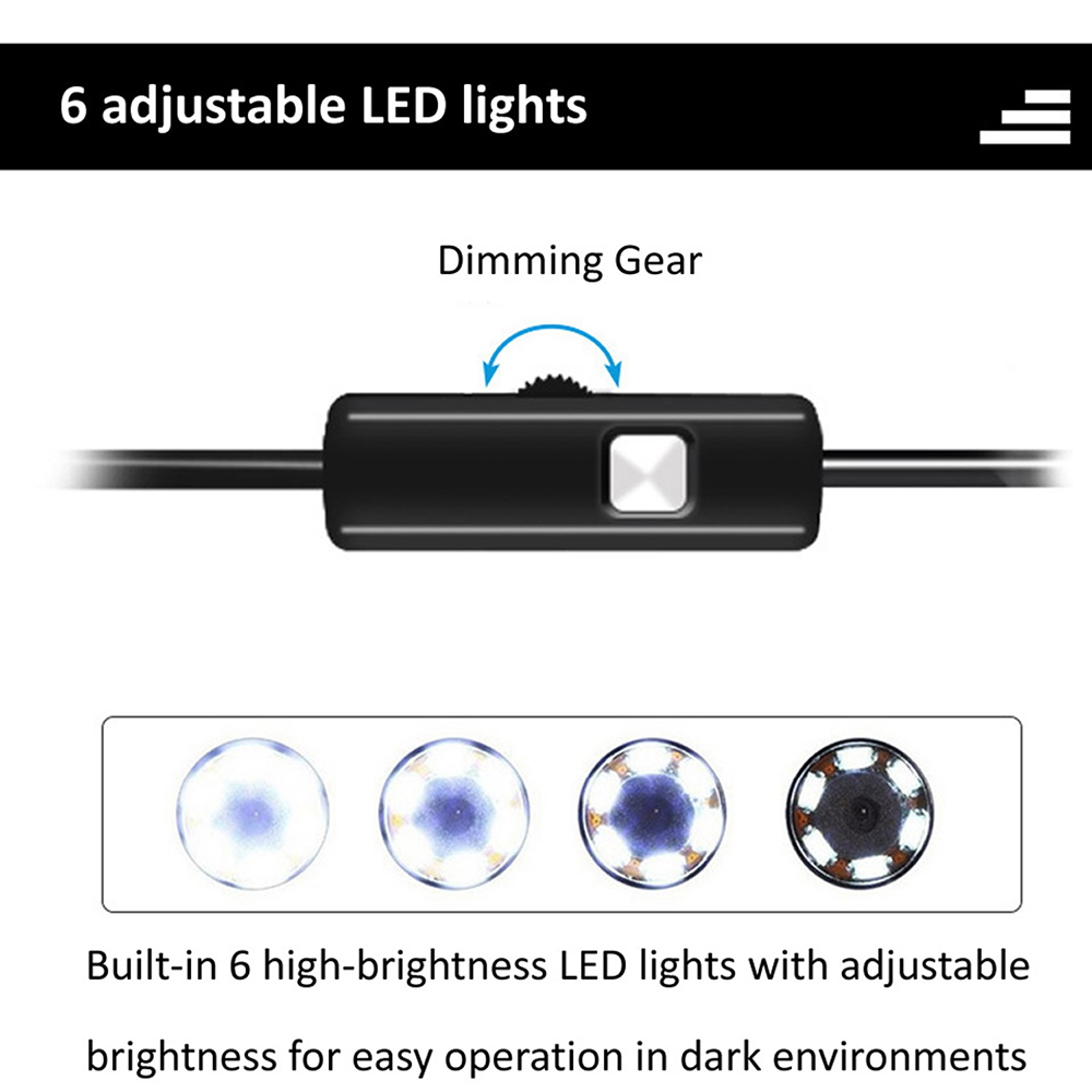 6 LED Light 7mm 1M  Endoscope  - Drain Snake Flexible บทวิจารณ์และราคา