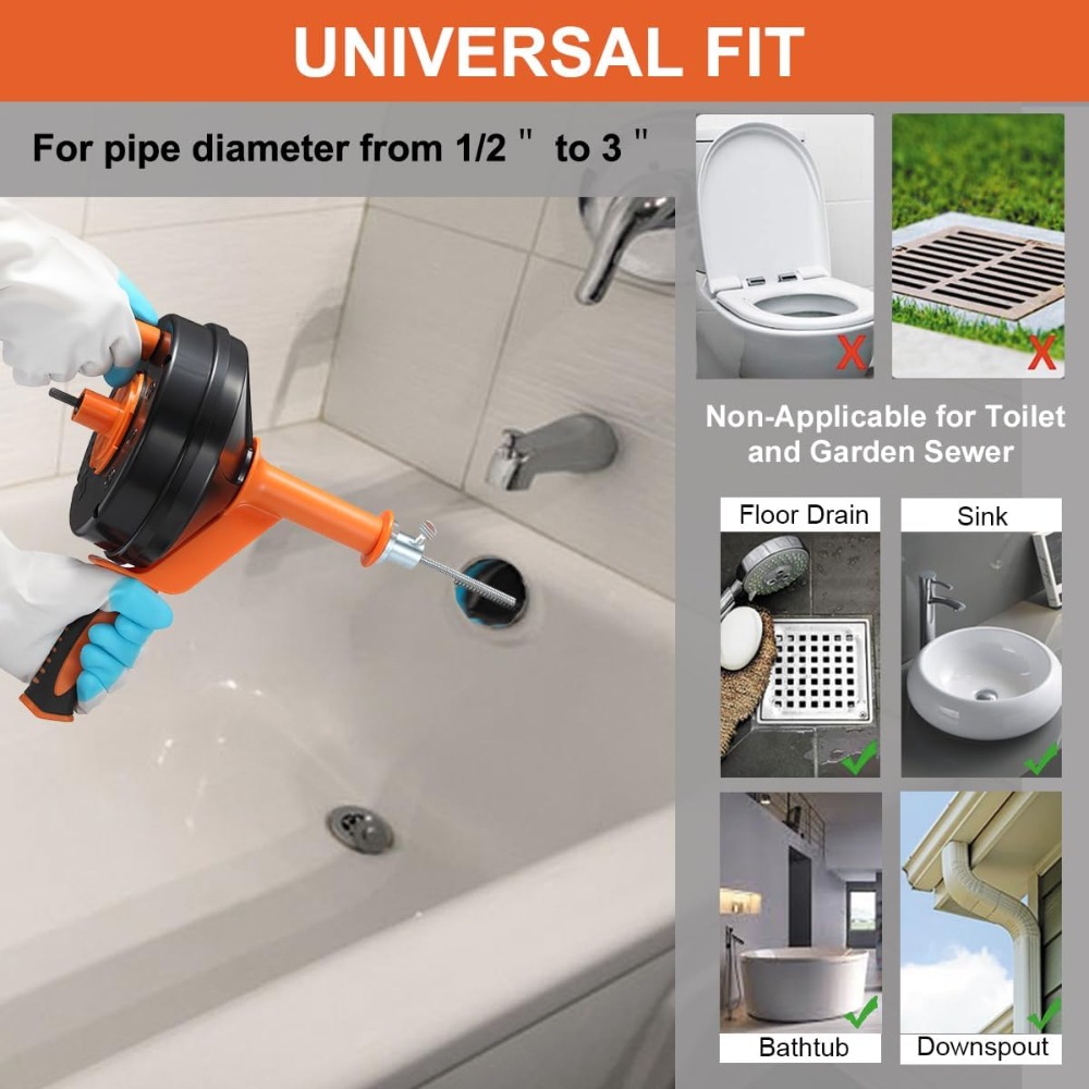 Drain Auger Clog Remover with  - Drain Snake Flexible บทวิจารณ์และราคา
