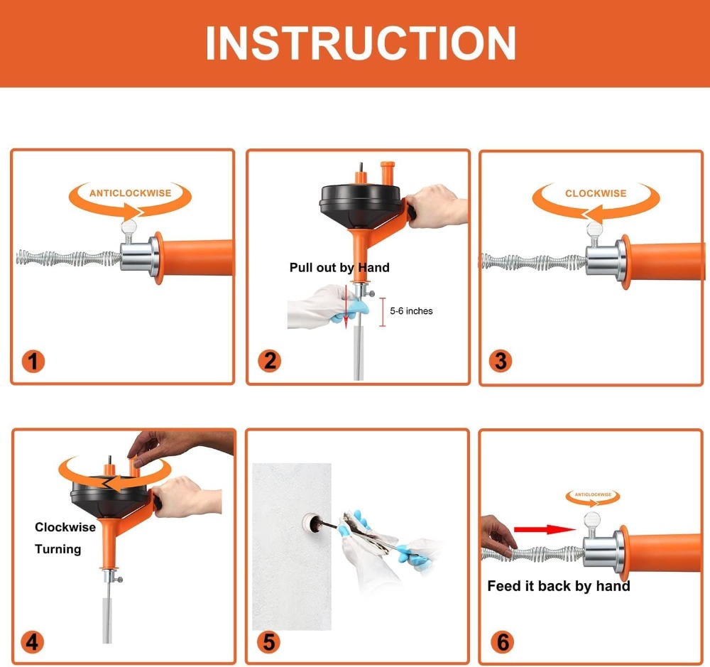Drain Auger Clog Remover with  - Drain Snake Flexible บทวิจารณ์และราคา