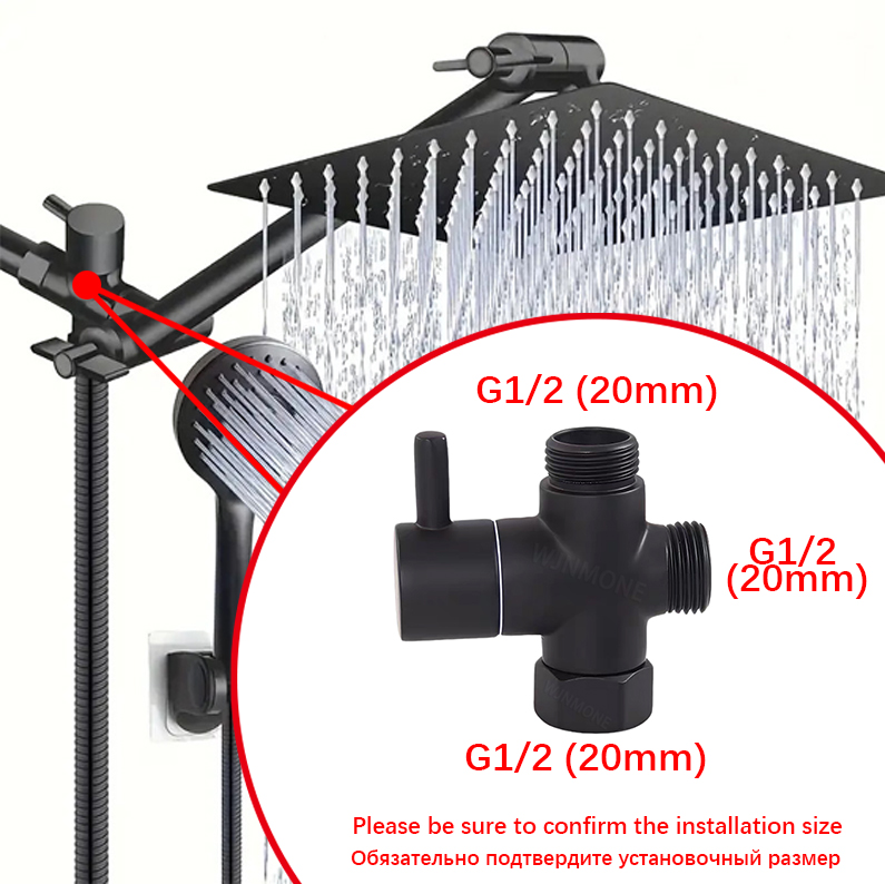 Black Silver 3 Way T-Adapter D - Shower Valve Cartridge บทวิจารณ์และราคา