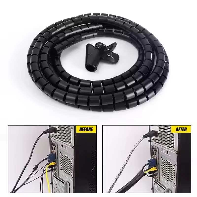 2M Flexible Spiral Cable Organ - Plastic Pipe Clip บทวิจารณ์และราคา