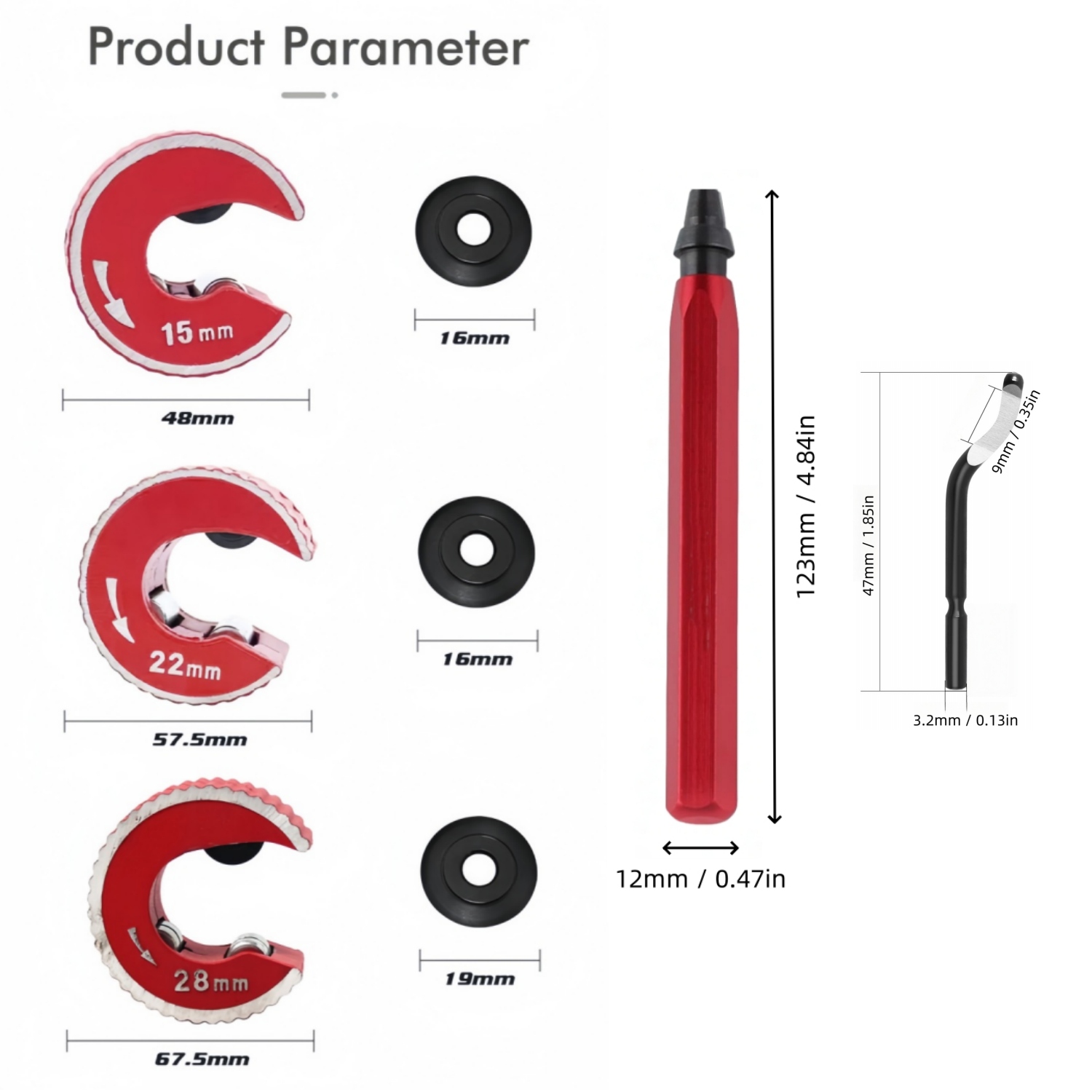 Copper Tubing Cutter Set 3 PCS - Pipe Cutter Ratchet บทวิจารณ์และราคา