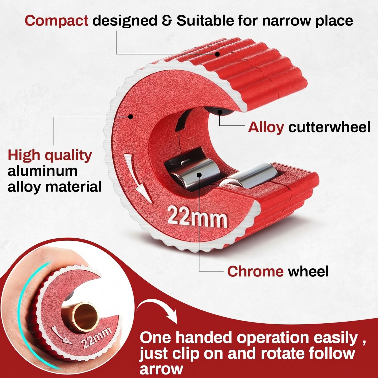Copper Tubing Cutter Set 3 PCS - Pipe Cutter Ratchet บทวิจารณ์และราคา