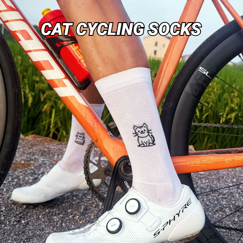 Cat Pattern Cycling Socks Spri - Pipe Bending Spring บทวิจารณ์และราคา