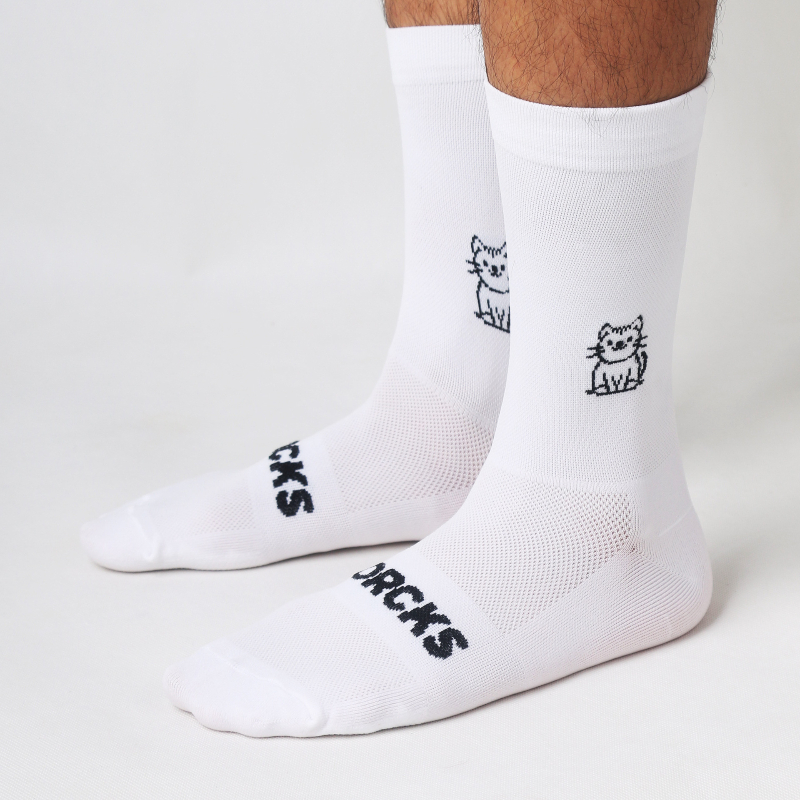 Cat Pattern Cycling Socks Spri - Pipe Bending Spring บทวิจารณ์และราคา