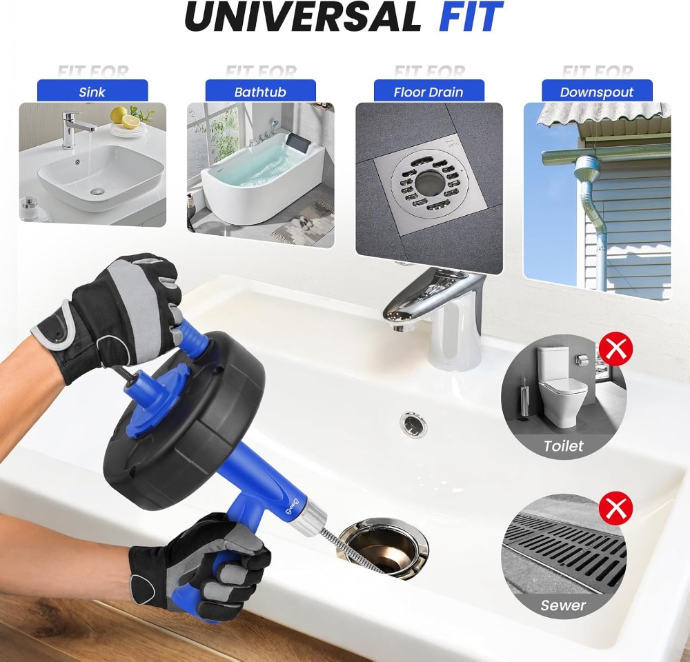 25FT Drain Snake with Drill Ad - Drain Snake Flexible บทวิจารณ์และราคา